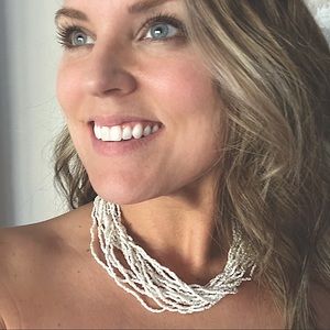 Stunnng handmade custom seeded bead necklace. Button closure.